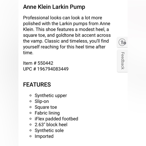 New Size 9 Anne Klein Horsebit Heel Larkin Pump Classic Leather Gold - Picture 11 of 11